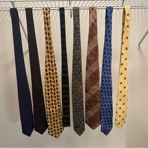 Stylish Men's Tie Set - Blue, Yellow, Brown